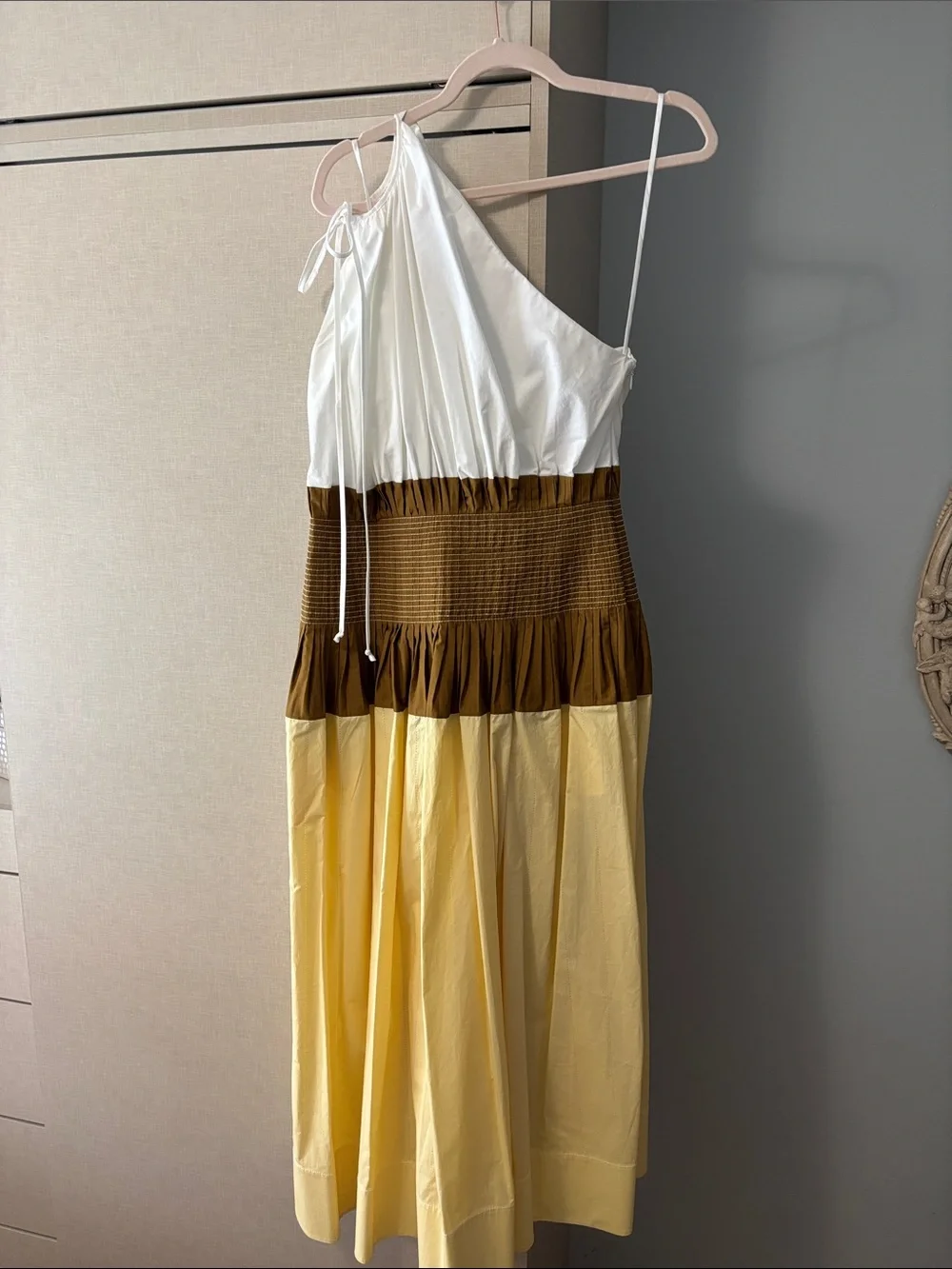 Tory Burch color block one shoulder dress size 10